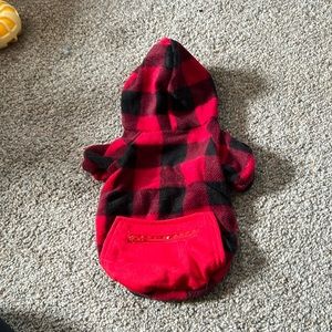 Buffalo plaid hoodie with zipper pouch